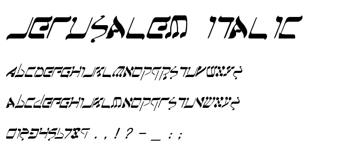 Jerusalem Italic font